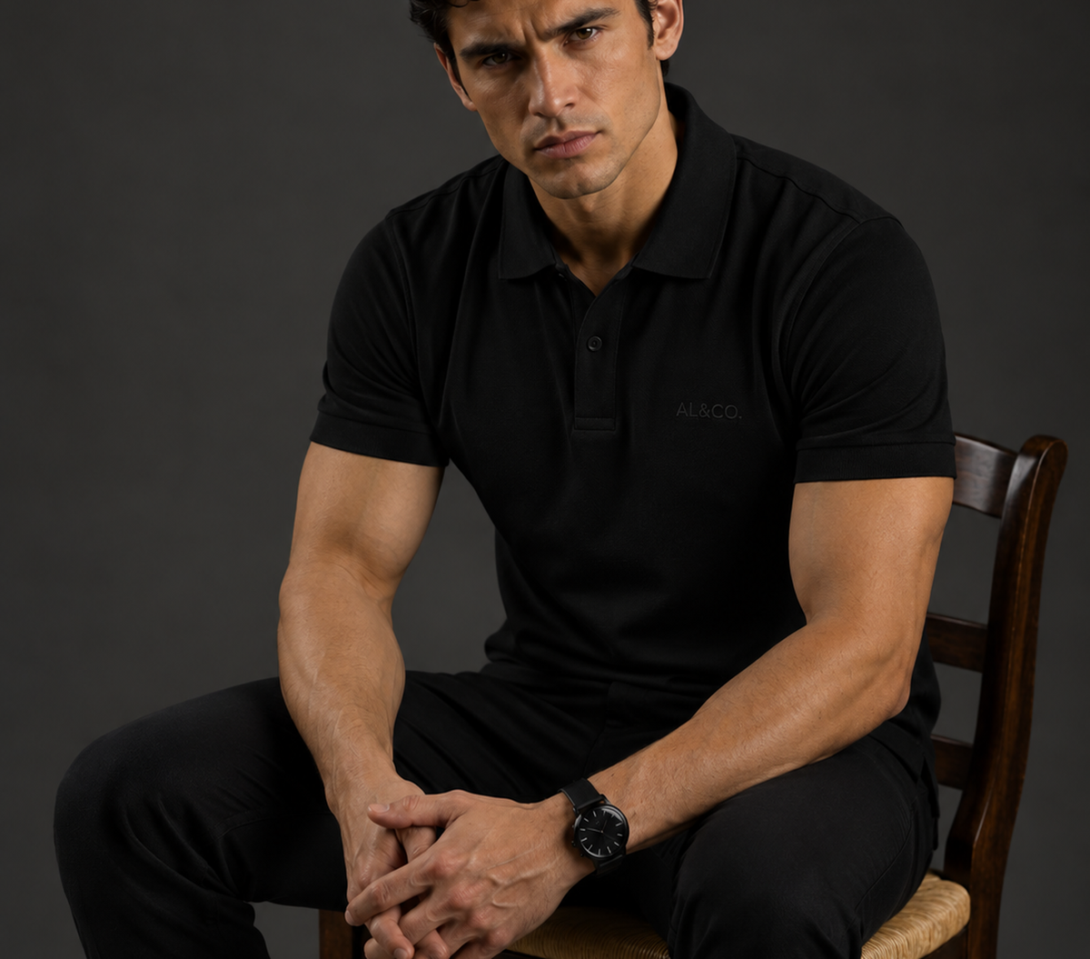 Polo Piquet Pima - Preto